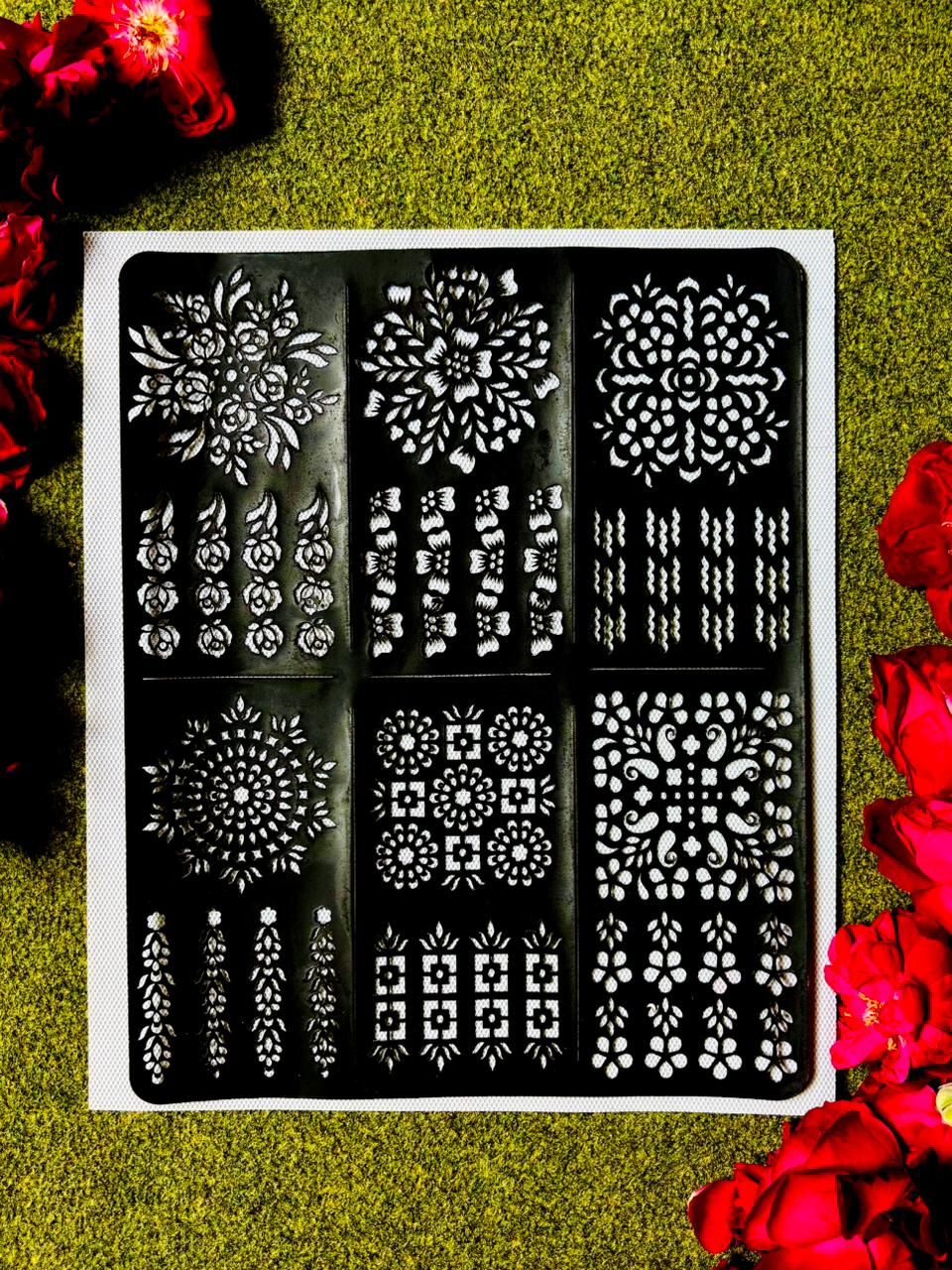 Multi Tikki + Fingers Stencils Set 4