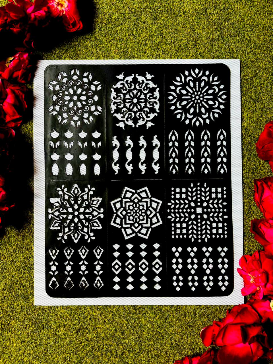 Multi Tikki + Fingers Stencils Set 6