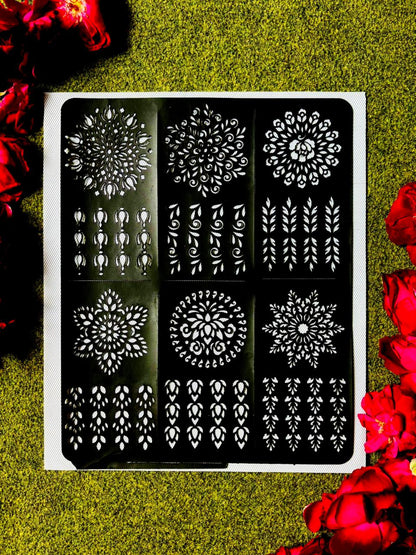 Multi Tikki + Fingers Stencils Set