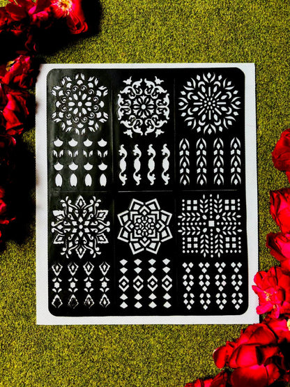 Multi Tikki + Fingers Stencils Set
