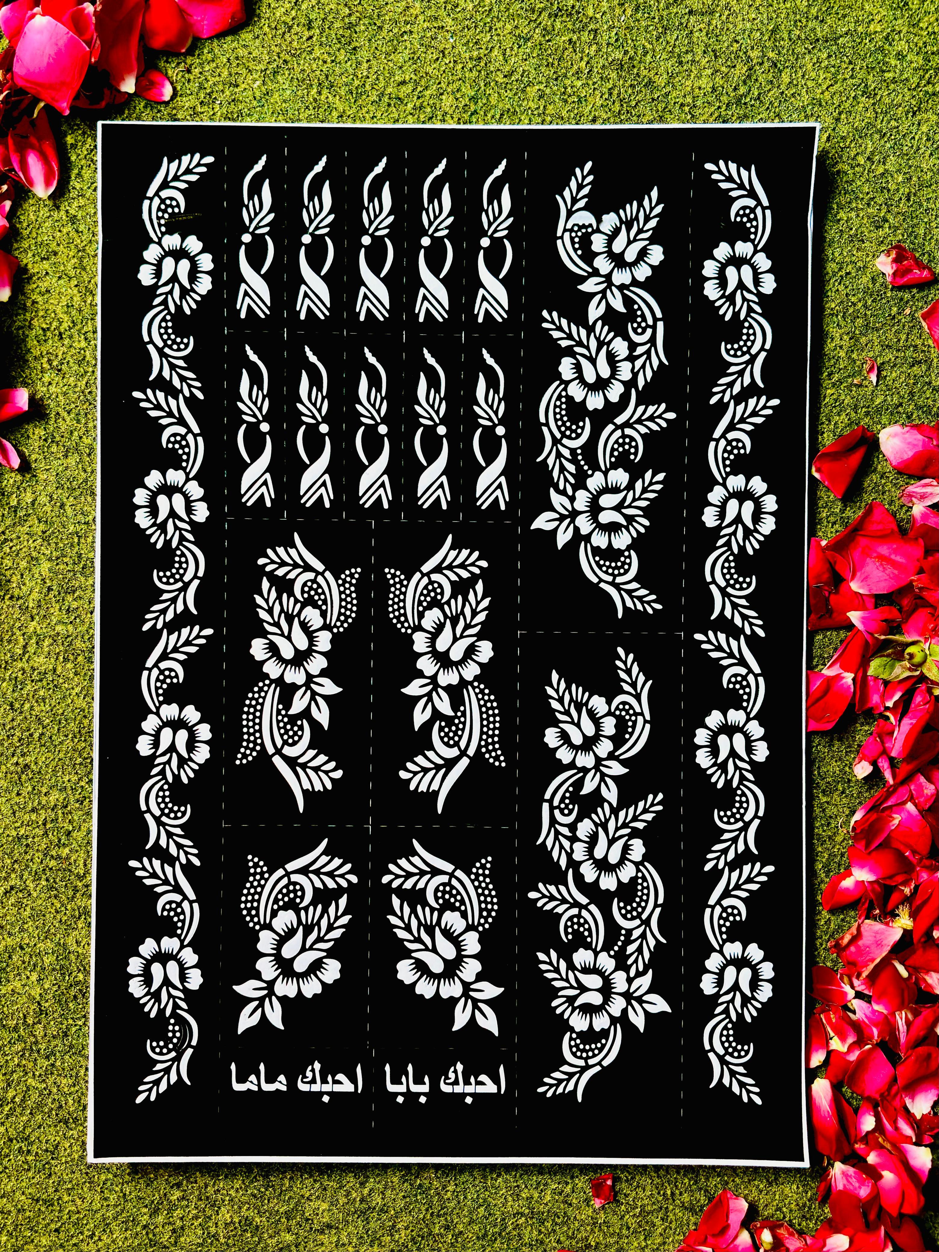 Multi Bail Premium Mehndi Stencils
